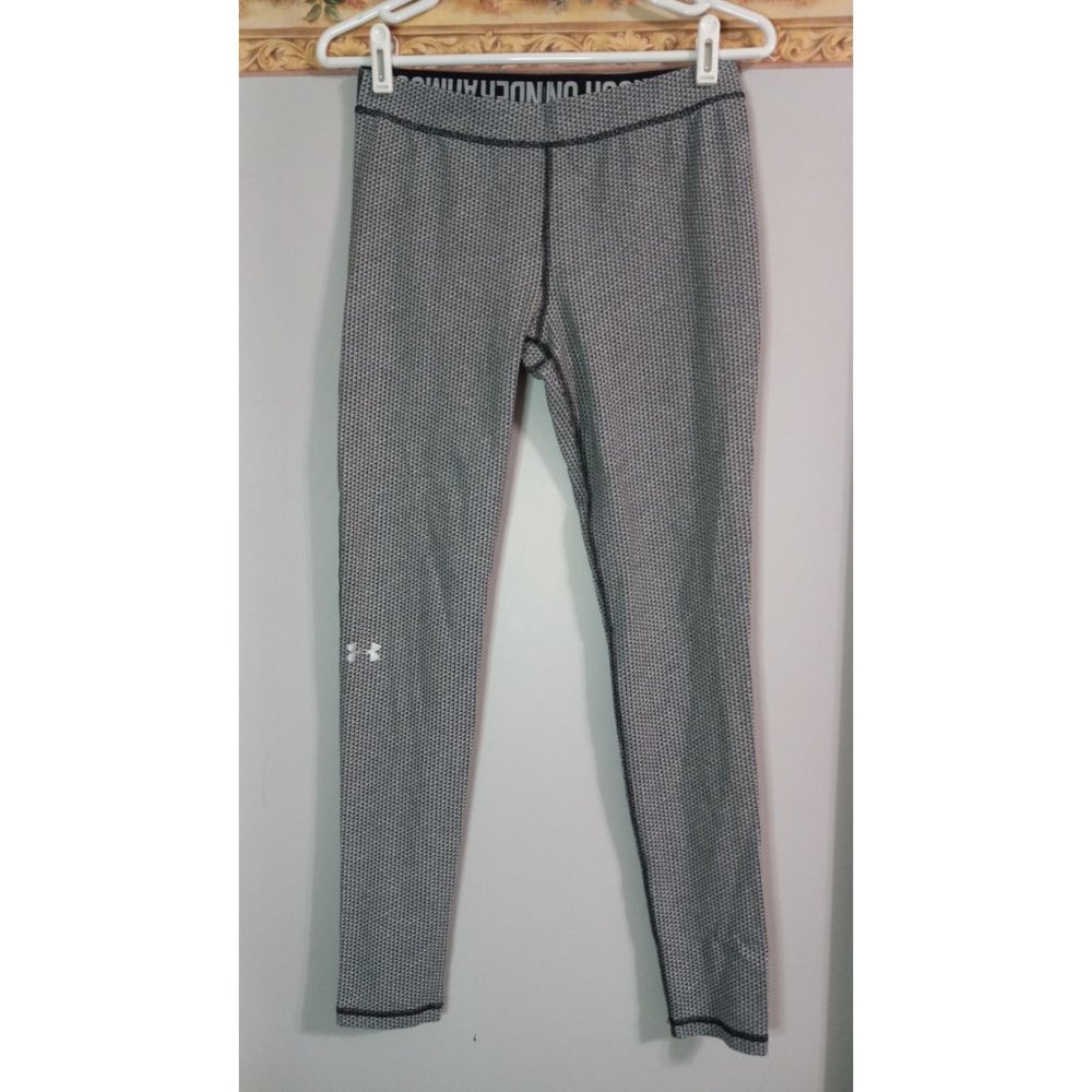 Under Armour Small Favorite Checkpoint Black Grey Fitted Athleisure Gym Leggings